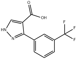 5-[3-(trifluoromethyl)phenyl]-1H-pyrazole-4-carboxylic acid Struktur