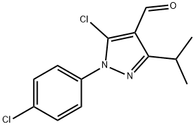 5-chloro-1-(4-chlorophenyl)-3-(propan-2-yl)-1H-pyrazole-4-carbaldehyde Struktur