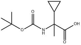 2-tert-Butoxycarbonylamino-2-cyclopropyl-propionic acid Struktur