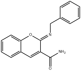 (Z)-2-(benzylimino)-2H-chromene-3-carboxamide Struktur