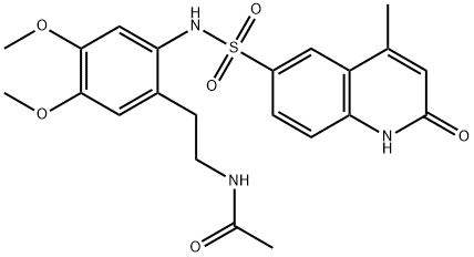 N-[2-(4,5-dimethoxy-2-{[(4-methyl-2-oxo-1,2-dihydro-6-quinolinyl)sulfonyl]amino}phenyl)ethyl]acetamide Struktur