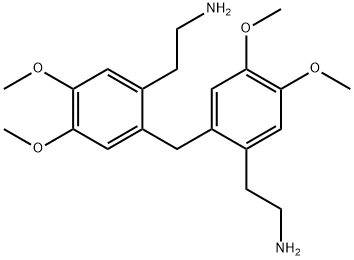 2-[2-[[2-(2-aminoethyl)-4,5-dimethoxy-phenyl]methyl]-4,5-dimethoxy-phenyl]ethanamine Struktur