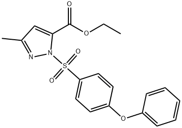 ethyl 3-methyl-1-(4-phenoxybenzenesulfonyl)-1H-pyrazole-5-carboxylate Struktur