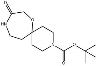 tert-butyl 9-oxo-7-oxa-3,10-diazaspiro[5.6]dodecane-3-carboxylate Struktur