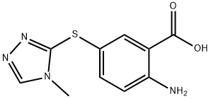 2-Amino-5-(4-methyl-4H-[1,2,4]triazol-3-ylsulfanyl)-benzoic acid Struktur