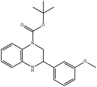 tert-butyl 3-(3-methoxyphenyl)-1,2,3,4-tetrahydroquinoxaline-1-carboxylate Struktur