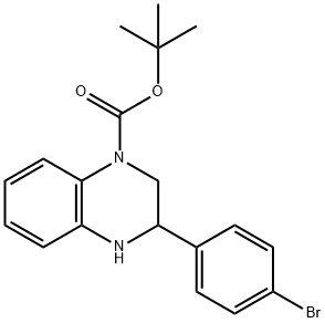 tert-butyl 3-(4-bromophenyl)-1,2,3,4-tetrahydroquinoxaline-1-carboxylate Struktur