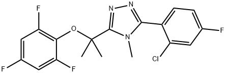 4H-1,2,4-Triazole, 3-(2-chloro-4-fluorophenyl)-4-methyl-5-[1-methyl-1-(2,4,6-trifluorophenoxy)ethyl]- Struktur