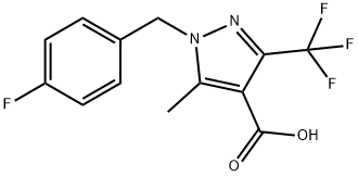 1-(4-Fluoro-benzyl)-5-methyl-3-trifluoromethyl-1H-pyrazole-4-carboxylic acid Struktur