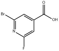 2-bromo-6-fluro-4-pyridinecarboxylic acid Struktur