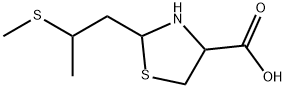 2-[2-(methylsulfanyl)propyl]-1,3-thiazolidine-4-carboxylic acid Struktur