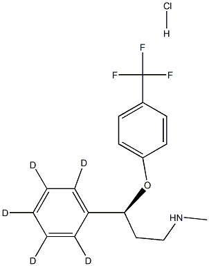 (3S)-N-methyl-3-(2,3,4,5,6-pentadeuteriophenyl)-3-[4-(trifluoromethyl)phenoxy]propan-1-amine:hydrochloride Structure