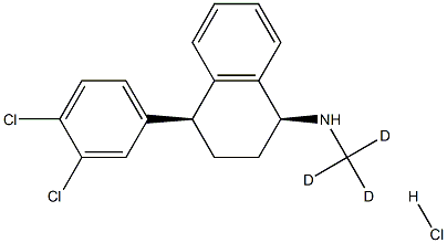 (1S,4S)-4-(3,4-dichlorophenyl)-N-(trideuteriomethyl)-1,2,3,4-tetrahydronaphthalen-1-amine:hydrochloride Struktur