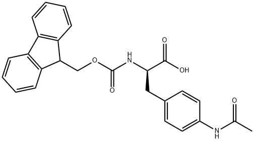 (R)-2-((((9H-Fluoren-9-yl)methoxy)carbonyl)-amino)-3-(4-acetamidophenyl)propanoic acid Struktur