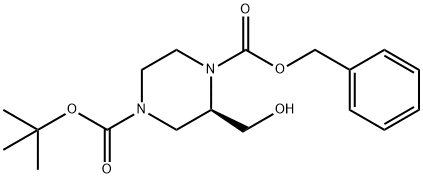 (R)-4-BOC-1-CBZ-2-HYDROXYMETHYLPIPERAZINE Struktur