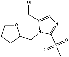 {2-methanesulfonyl-1-[(oxolan-2-yl)methyl]-1H-imidazol-5-yl}methanol, 1221346-43-5, 結構式