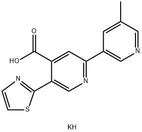 potassium 5'-methyl-5-(1,3-thiazol-2-yl)-2,3'-bipyridine-4-carboxylate Struktur