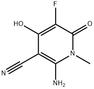 2-Amino-5-fluoro-4-hydroxy-1-methyl-6-oxo-1,6-dihydro-pyridine-3-carbonitrile Struktur