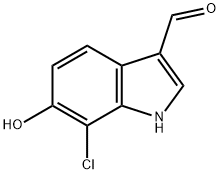 7-CHLORO-6-HYDROXY-1H-INDOLE-3-CARBALDEHYDE Struktur