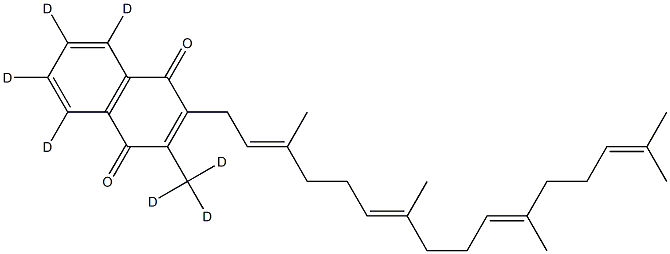 5,6,7,8-tetradeuterio-2-[(2E,6E,10E)-3,7,11,15-tetramethylhexadeca-2,6,10,14-tetraenyl]-3-(trideuteriomethyl)naphthalene-1,4-dione Struktur