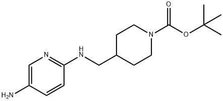 tert-Butyl 4-[(5-aminopyridin-2-ylamino)methyl]piperidine-1-carboxylate Struktur