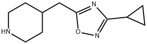 3-cyclopropyl-5-(piperidin-4-ylmethyl)-1,2,4-oxadiazole Struktur