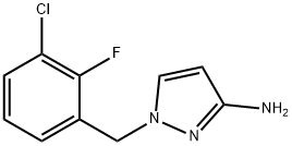 1-[(3-chloro-2-fluorophenyl)methyl]-1H-pyrazol-3-amine Struktur