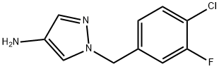 1-[(4-chloro-3-fluorophenyl)methyl]-1H-pyrazol-4-amine Struktur