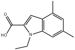 1-ethyl-4,6-dimethyl-1H-indole-2-carboxylic acid Struktur