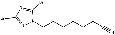 7-(3,5-dibromo-1H-1,2,4-triazol-1-yl)heptanenitrile Struktur