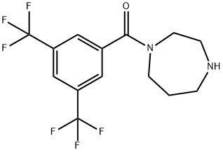 1-[3,5-bis(trifluoromethyl)benzoyl]-1,4-diazepane Struktur