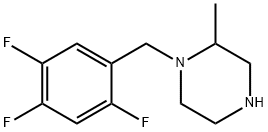 2-methyl-1-[(2,4,5-trifluorophenyl)methyl]piperazine Struktur