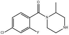 1-(4-chloro-2-fluorobenzoyl)-2-methylpiperazine Struktur