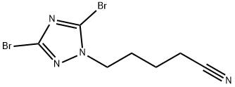 5-(3,5-dibromo-1H-1,2,4-triazol-1-yl)pentanenitrile, 1240573-98-1, 結構式