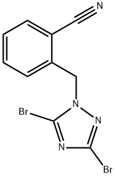 2-[(3,5-dibromo-1H-1,2,4-triazol-1-yl)methyl]benzonitrile Struktur