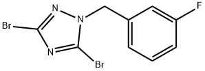 3,5-dibromo-1-[(3-fluorophenyl)methyl]-1H-1,2,4-triazole Struktur