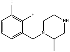 1-[(2,3-difluorophenyl)methyl]-2-methylpiperazine Struktur