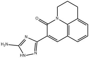 2-(5-Amino-1H-[1,2,4]triazol-3-yl)-6,7-dihydro-5H-pyrido[3,2,1-ij]quinolin-3-one Struktur