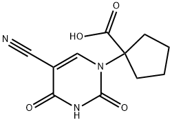 1-(5-Cyano-2,4-dioxo-3,4-dihydro-2H-pyrimidin-1-yl)-cyclopentanecarboxylic acid Struktur