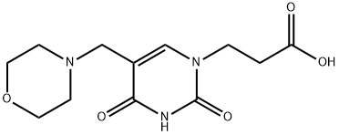 3-(5-Morpholin-4-ylmethyl-2,4-dioxo-3,4-dihydro-2H-pyrimidin-1-yl)-propionic acid Struktur