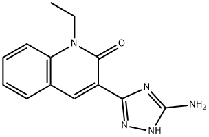 3-(5-Amino-1H-[1,2,4]triazol-3-yl)-1-ethyl-1H-quinolin-2-one Struktur