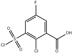 2-CHLORO-3-(CHLOROSULFONYL)-5-FLUOROBENZOIC ACID Struktur