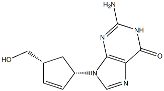 6H-Purin-6-one,2-amino-1,9-dihydro-9-[(1S,4R)-4-(hydroxymethyl)-2-cyclopenten-1-yl]- Struktur