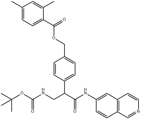 4-(3-((tert-butoxycarbonyl)amino)-1-(isoquinolin-6-ylamino)-1-oxopropan-2-yl)benzyl 2,4-dimethylbenzoate