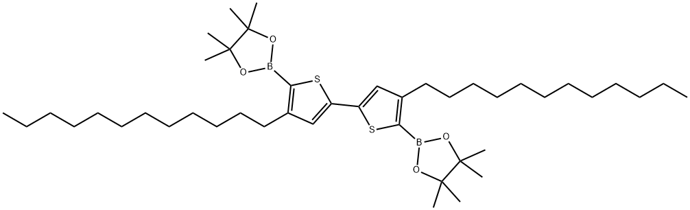 2,2'-(4,4'-didodecyl-[2,2'-bithiophene]-5,5'-diyl)bis(4,4,5,5-tetramethyl-1,3,2-dioxaborolane) Struktur