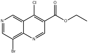 8-Bromo-4-chloro-[1,6]naphthyridine-3-carboxylic acid ethyl ester Struktur