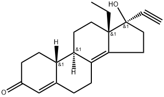 (9R,10R,13S,17R)-13-ethyl-17-ethynyl-17-hydroxy-1,2,6,7,9,10,11,12,15,16-decahydrocyclopenta[a]phenanthren-3-one Struktur