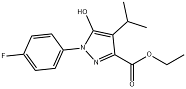 ETHYL 1-(4-FLUOROPHENYL)-5-HYDROXY-4-ISOPROPYL-1H-PYRAZOLE-3-CARBOXYLATE Struktur