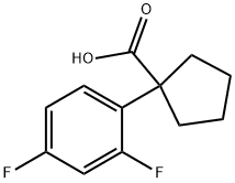 1-(2,4-difluorophenyl)cyclopentane-1-carboxylic acid Struktur