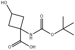 1-{[(tert-butoxy)carbonyl]amino}-3-hydroxycyclobutane-1-carboxylic acid Struktur